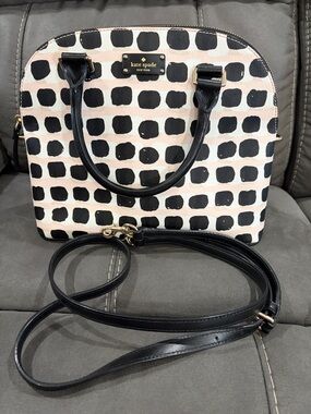 kate spade Black & Blush Polka Dot Dome Satchel